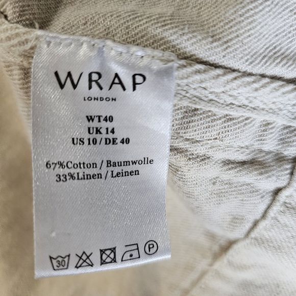 Wrap London Jacket US Size 10 Womens Cream Denim Barn Chore Coat - Picture 5 of 6